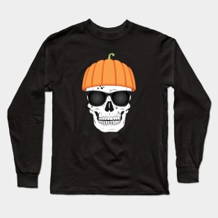 Skeleton Head Sunglasses Funny Pumpkin Head Long Sleeve T-Shirt